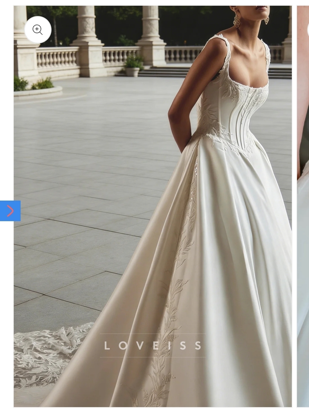 White Lace Embroidered Wedding Dress - Picture 12 of 12